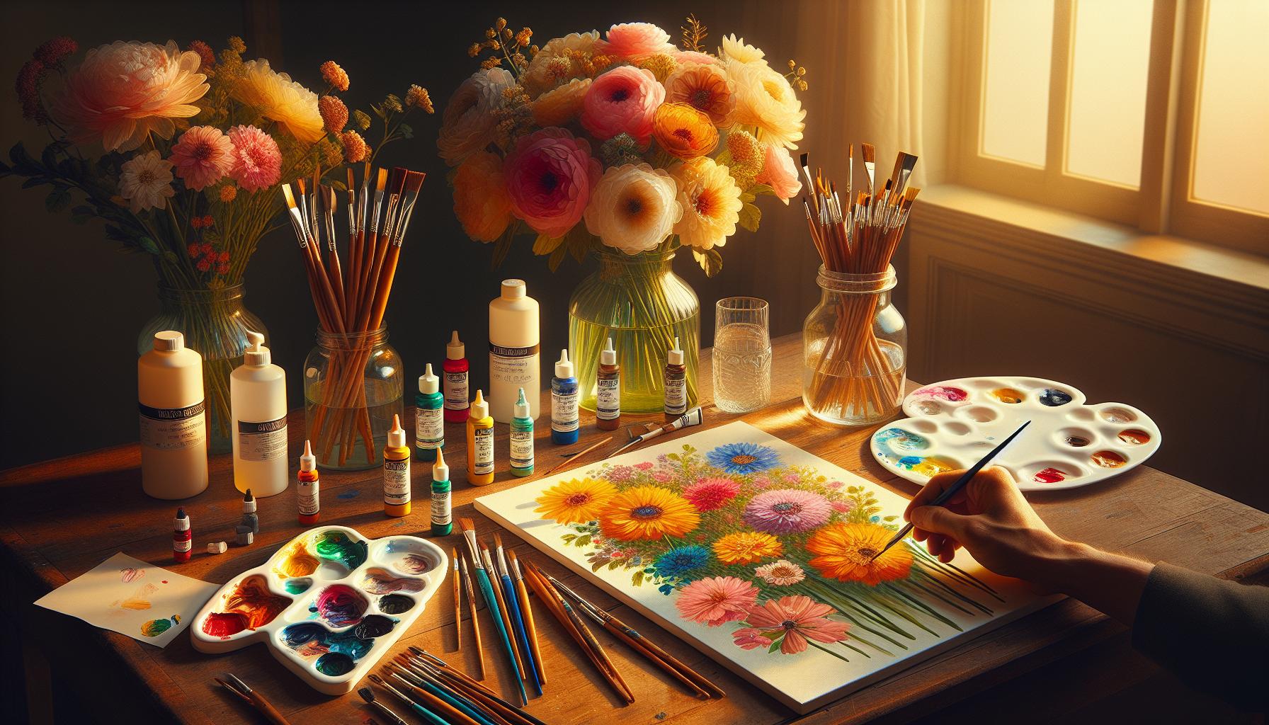 Essential Supplies for Painting Acrylic Flowers