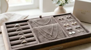 MissJ.eu | Jewelry Care, DIY Tutorials & Style Guide 5 Display of genuine 925 sterling silver jewelry on a velvet tray